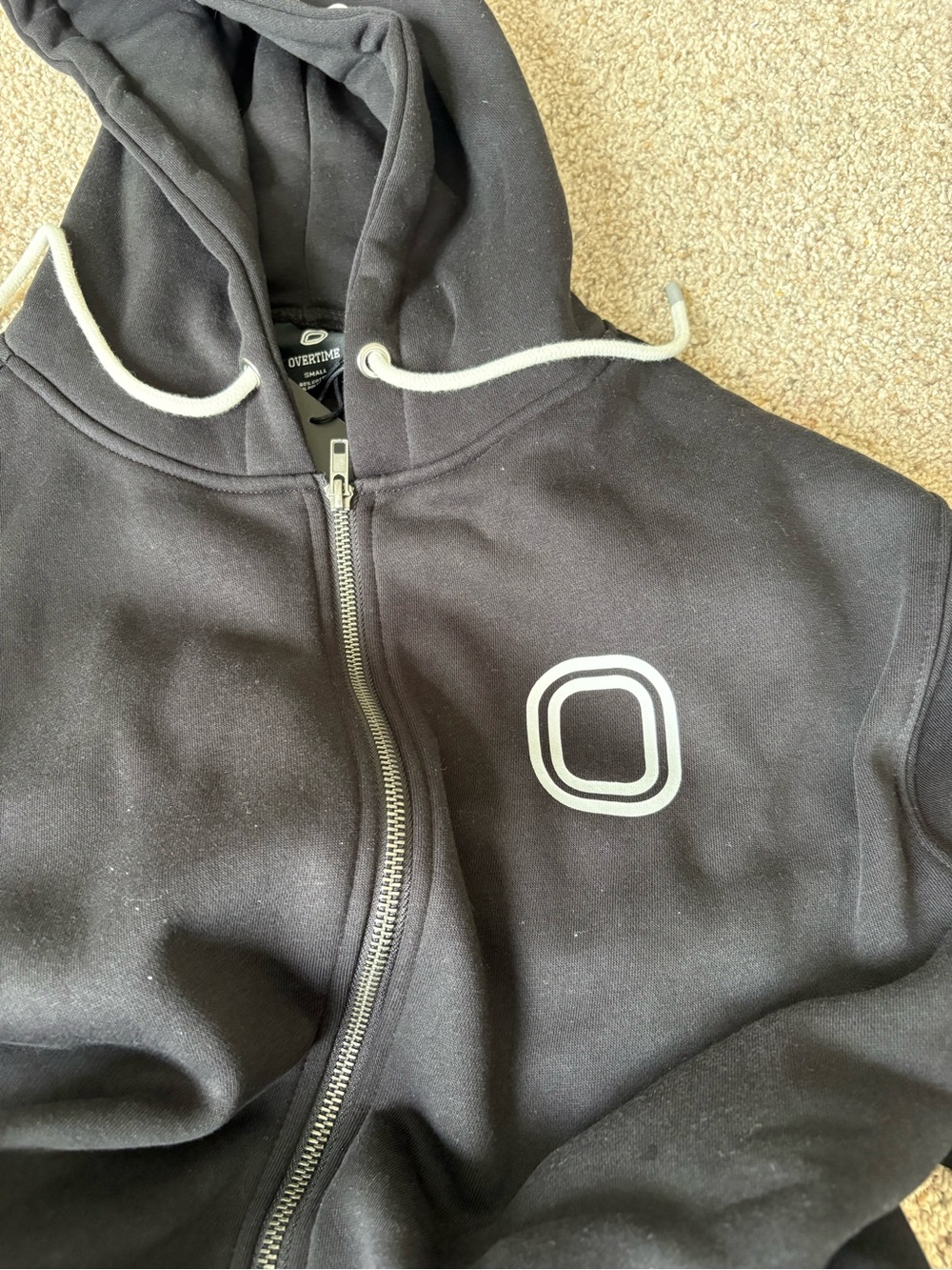 NWT Overtime Elite Small Zip Up Hoodie Black White Logo